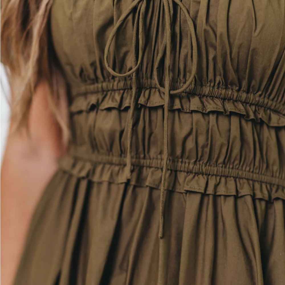 Worth Collective Sydnee Cotton Maxi Dress in Chocolate Brown - Picture 2 of 4